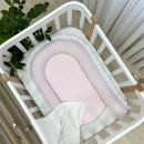 Protectie somn – Baby Nest co-sleeping cu doua fete, alb-roz (6)
